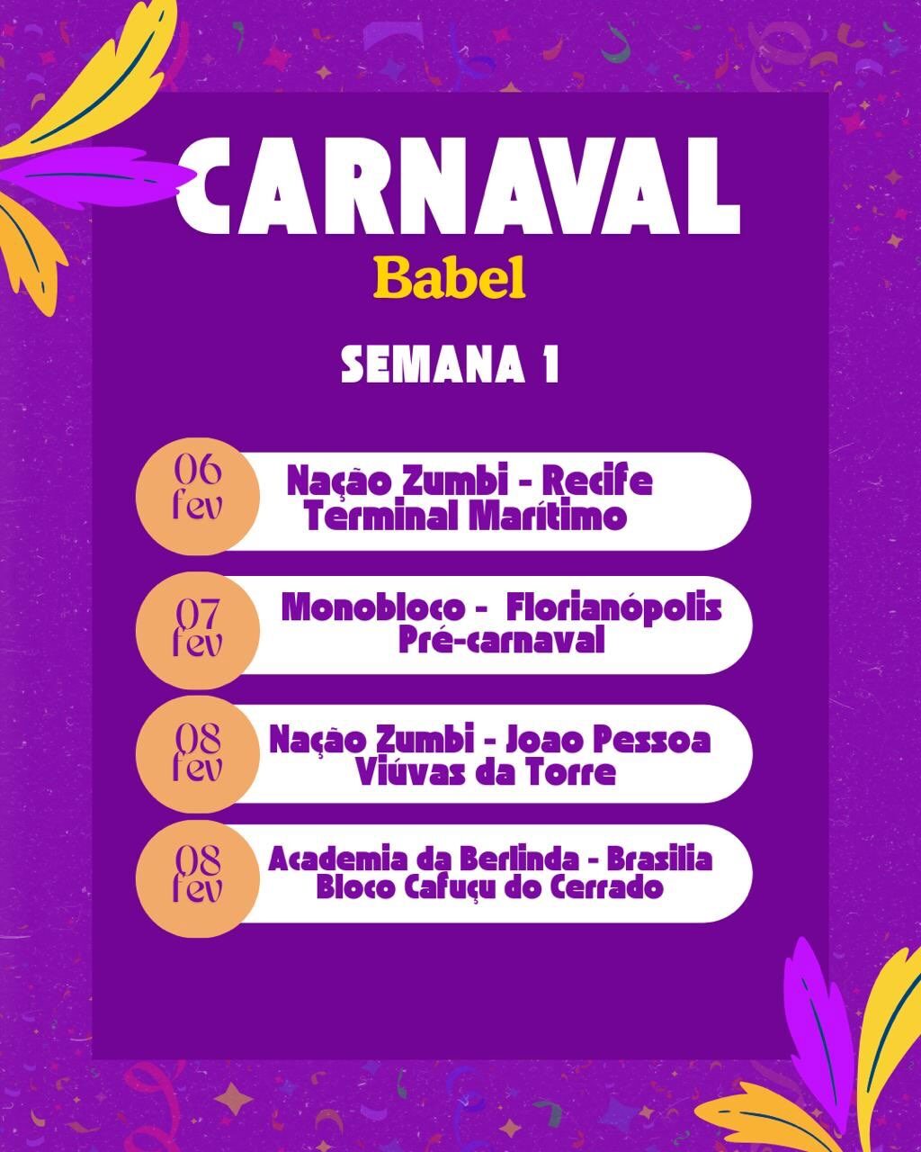 Instagram post from babelproducoes. This post is in position 0.